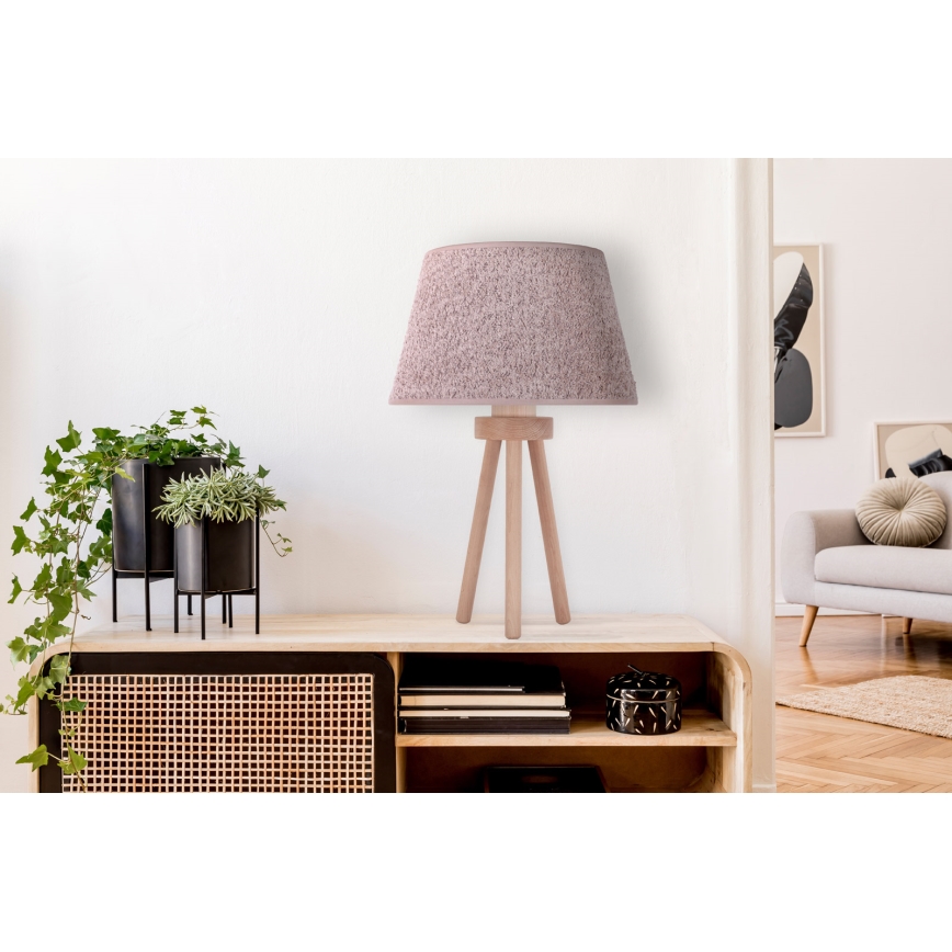 Duolla - Galda lampa BOUCLE 1xE27/15W/230V d. 28 cm brūna/koks