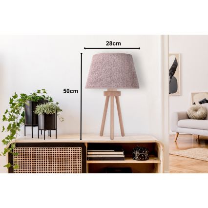 Duolla - Galda lampa BOUCLE 1xE27/15W/230V d. 28 cm brūna/koks