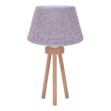 Duolla - Galda lampa BOUCLE 1xE27/15W/230V d. 28 cm pelēka/koks