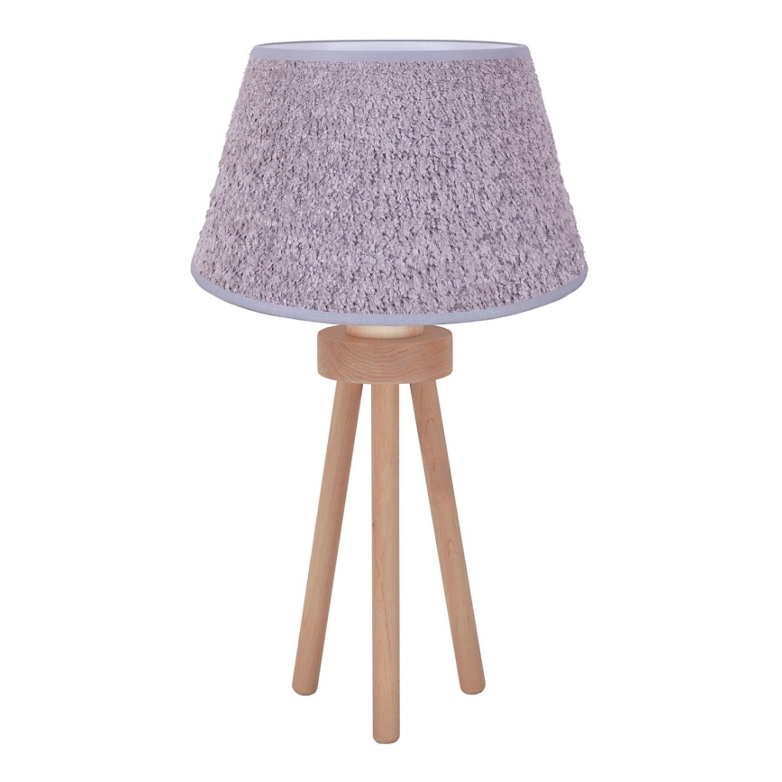 Duolla - Galda lampa BOUCLE 1xE27/15W/230V d. 28 cm pelēka/koks