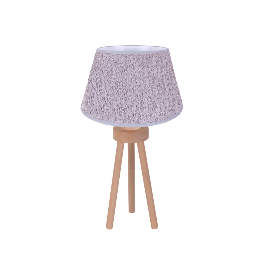 Duolla - Galda lampa BOUCLE 1xE27/15W/230V d. 28 cm pelēka/koks