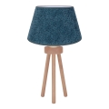 Duolla - Galda lampa BOUCLE 1xE27/15W/230V d. 28 cm tirkīza/koks