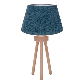 Duolla - Galda lampa BOUCLE 1xE27/15W/230V d. 28 cm tirkīza/koks