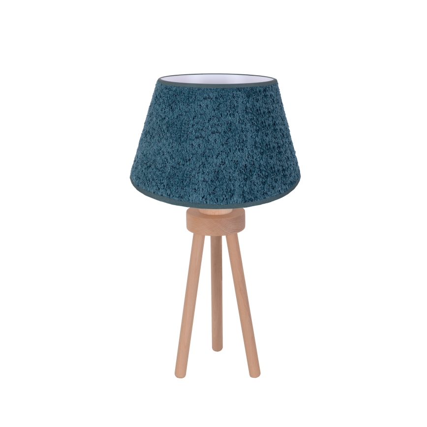 Duolla - Galda lampa BOUCLE 1xE27/15W/230V d. 28 cm tirkīza/koks