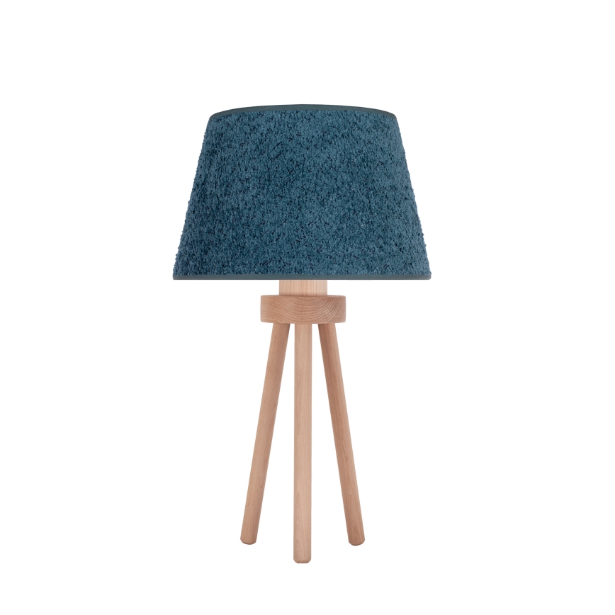 Duolla - Galda lampa BOUCLE 1xE27/15W/230V d. 28 cm tirkīza/koks