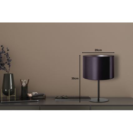 Duolla - Galda lampa CANNES 1xE14/15W/230V d. 20 cm melna/sudraba