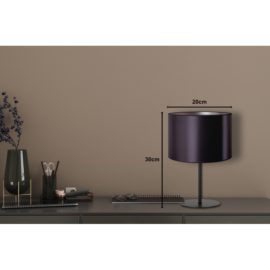 Duolla - Galda lampa CANNES 1xE14/15W/230V d. 20 cm melna/sudraba