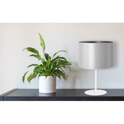 Duolla - Galda lampa CANNES 1xE14/15W/230V d. 20 cm sudraba/balta