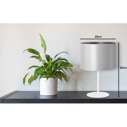Duolla - Galda lampa CANNES 1xE14/15W/230V d. 20 cm sudraba/balta