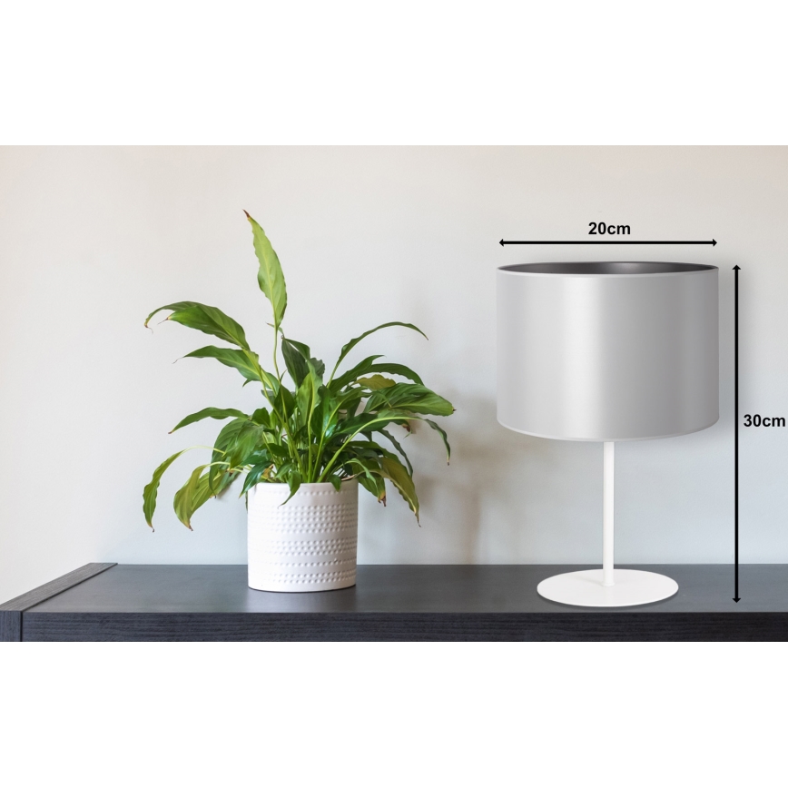 Duolla - Galda lampa CANNES 1xE14/15W/230V d. 20 cm sudraba/balta