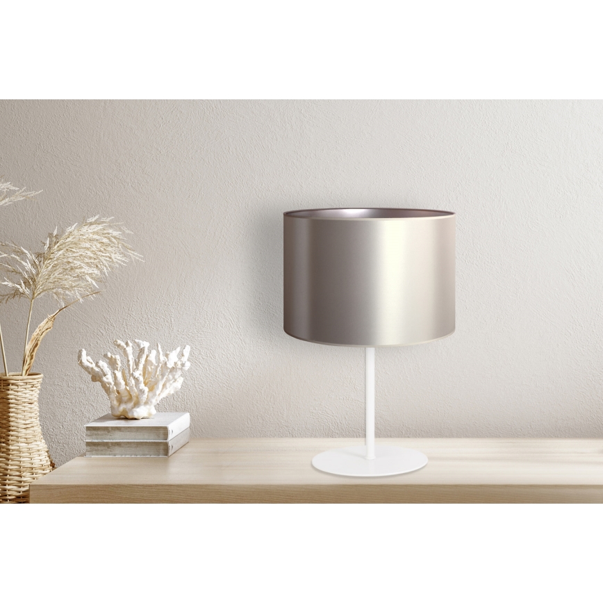 Duolla - Galda lampa CANNES 1xE14/15W/230V d. 20 cm sudraba/balta