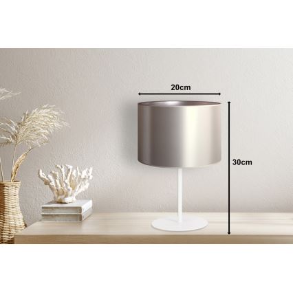 Duolla - Galda lampa CANNES 1xE14/15W/230V d. 20 cm sudraba/balta