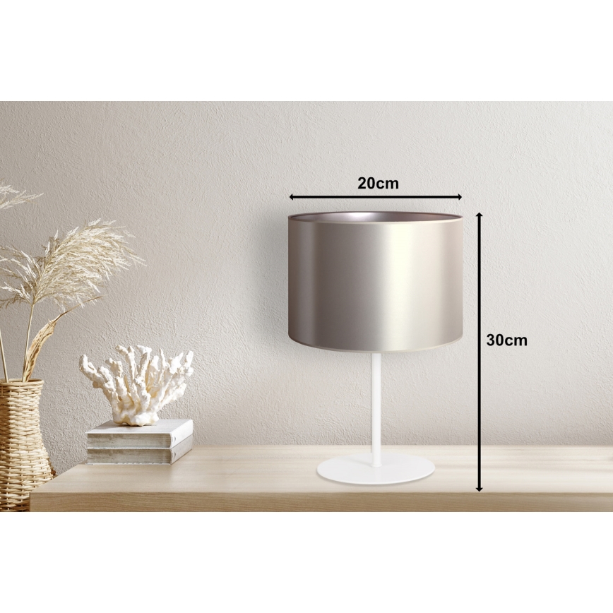 Duolla - Galda lampa CANNES 1xE14/15W/230V d. 20 cm sudraba/balta