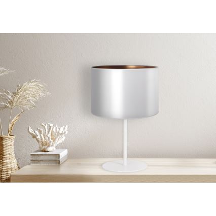 Duolla - Galda lampa CANNES 1xE14/15W/230V d. 20 cm sudraba/varš/balta