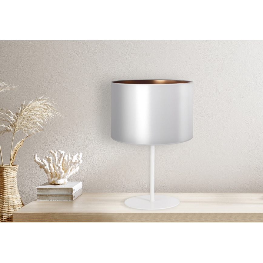Duolla - Galda lampa CANNES 1xE14/15W/230V d. 20 cm sudraba/varš/balta