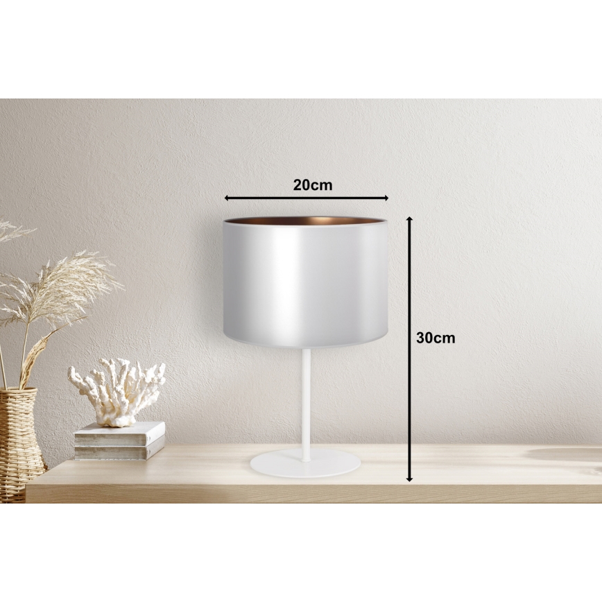 Duolla - Galda lampa CANNES 1xE14/15W/230V d. 20 cm sudraba/varš/balta