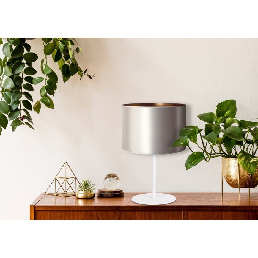 Duolla - Galda lampa CANNES 1xE14/15W/230V d. 20 cm sudraba/varš/balta