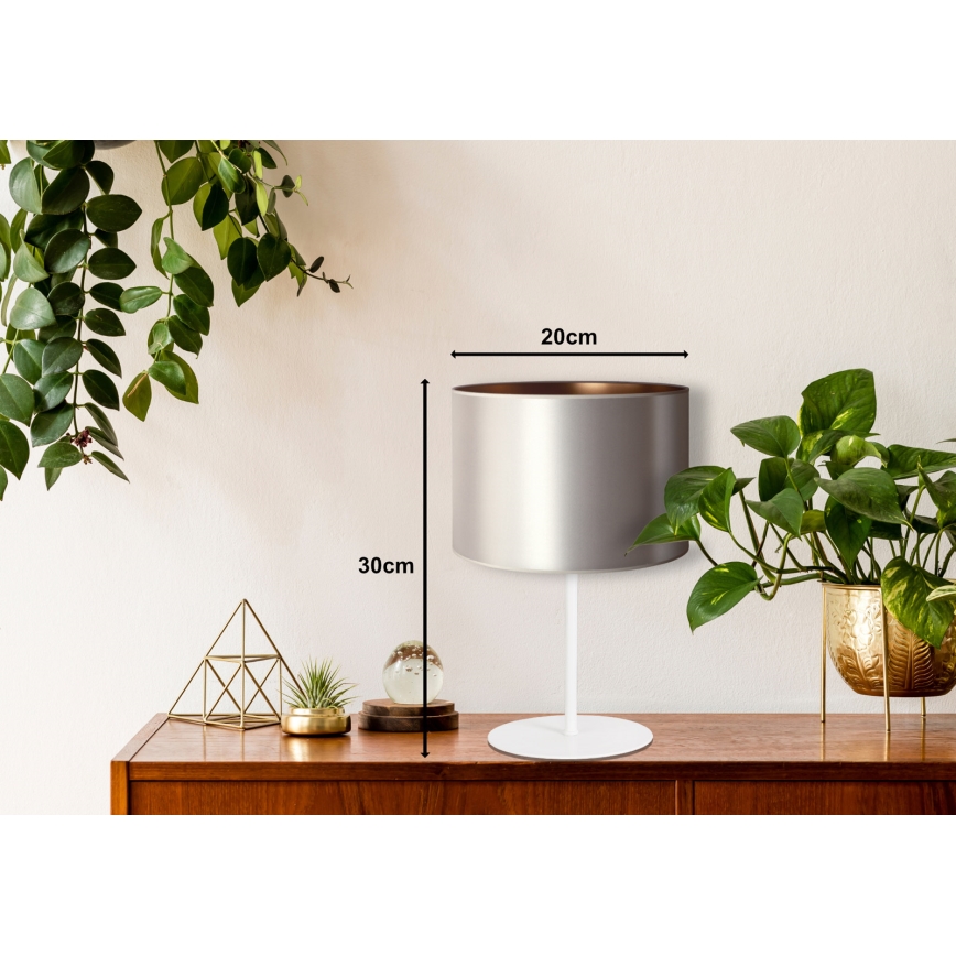 Duolla - Galda lampa CANNES 1xE14/15W/230V d. 20 cm sudraba/varš/balta