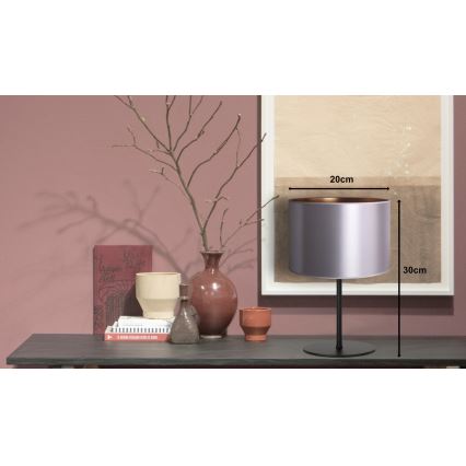 Duolla - Galda lampa CANNES 1xE14/15W/230V d. 20 cm sudraba/varš/melna