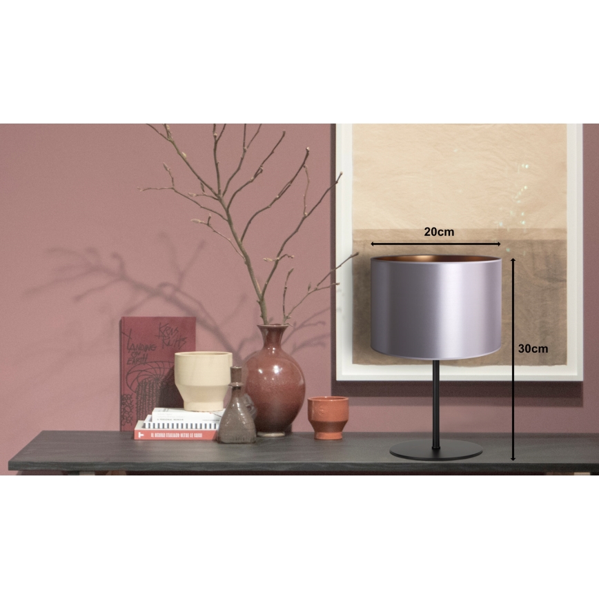 Duolla - Galda lampa CANNES 1xE14/15W/230V d. 20 cm sudraba/varš/melna