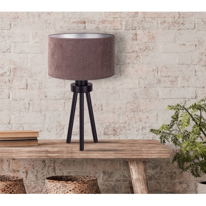 Duolla - Galda lampa LYON 1xE27/15W/230V d. 30 cm brūna
