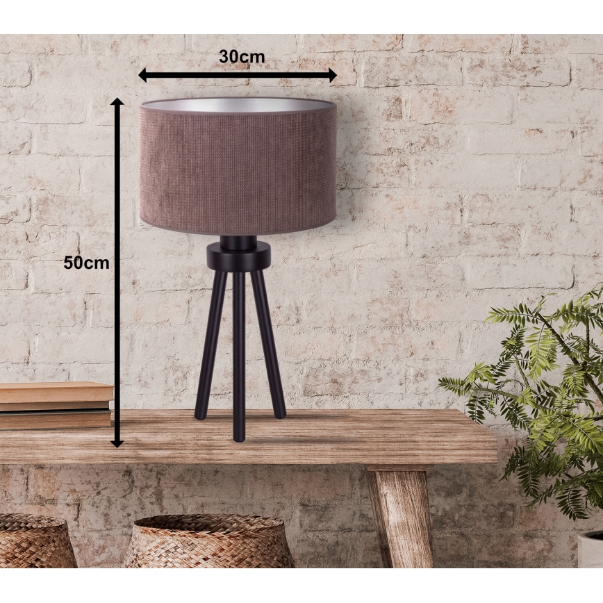 Duolla - Galda lampa LYON 1xE27/15W/230V d. 30 cm brūna