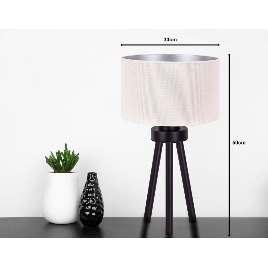 Duolla - Galda lampa LYON 1xE27/15W/230V d. 30 cm krēmkrāsa