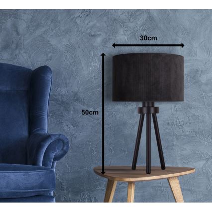 Duolla - Galda lampa LYON 1xE27/15W/230V d. 30 cm melna