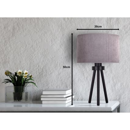 Duolla - Galda lampa LYON 1xE27/15W/230V d. 30 cm pelēka
