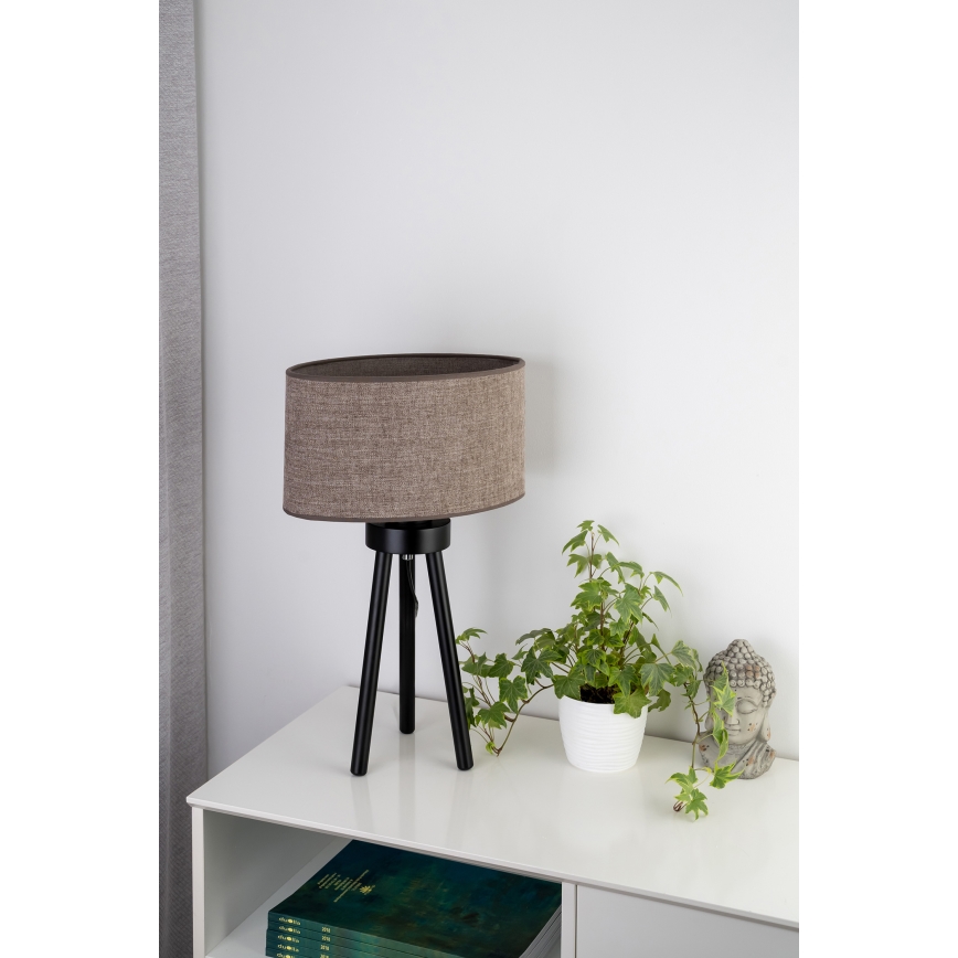 Duolla - Galda lampa OVAL 1xE27/15W/230V d. 30 cm brūna