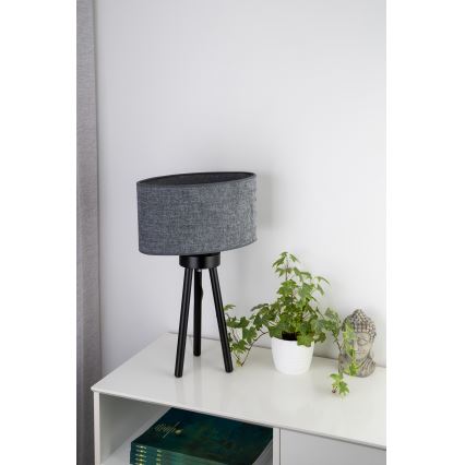 Duolla - Galda lampa OVAL 1xE27/15W/230V d. 30 cm pelēka