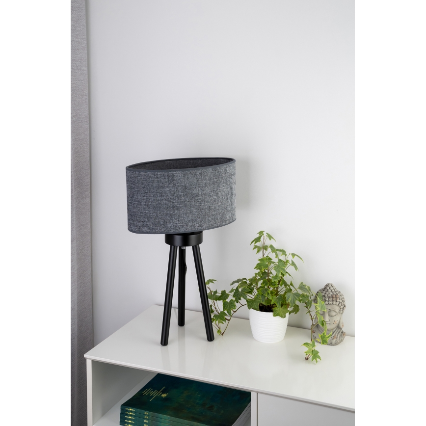 Duolla - Galda lampa OVAL 1xE27/15W/230V d. 30 cm pelēka