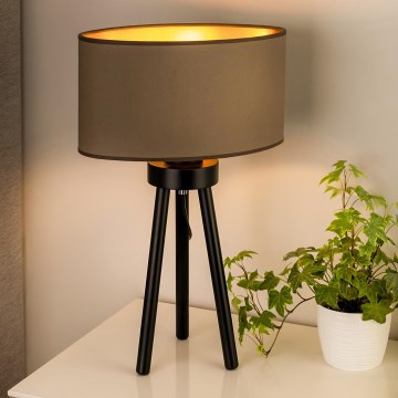 Duolla - Galda lampa OVAL VEGAN 1xE27/15W/230V d. 30 cm bēša