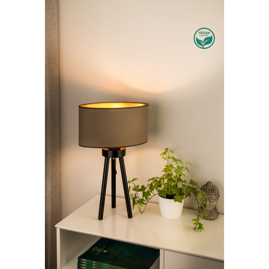 Duolla - Galda lampa OVAL VEGAN 1xE27/15W/230V d. 30 cm bēša
