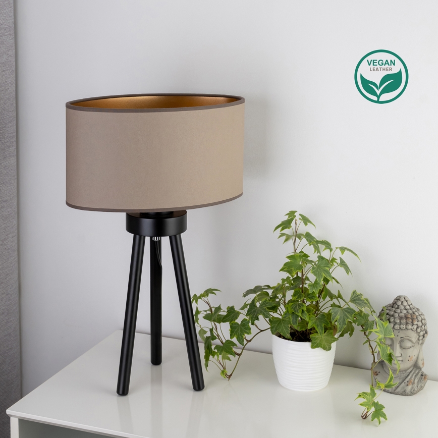 Duolla - Galda lampa OVAL VEGAN 1xE27/15W/230V d. 30 cm bēša