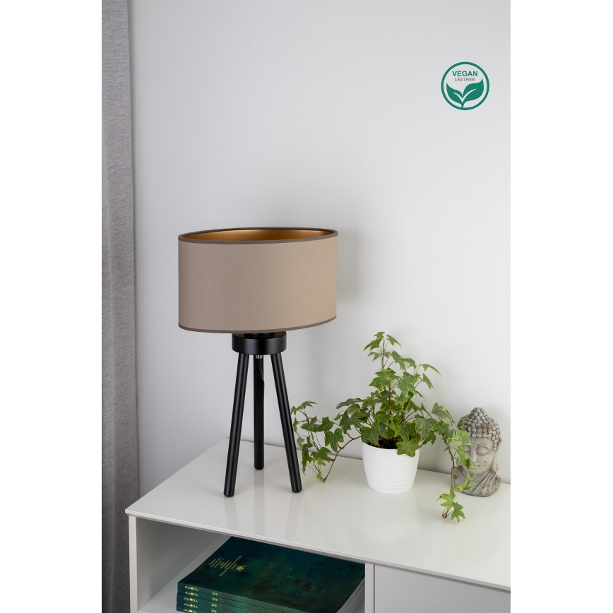 Duolla - Galda lampa OVAL VEGAN 1xE27/15W/230V d. 30 cm bēša