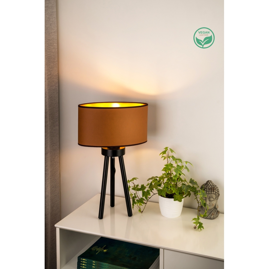 Duolla - Galda lampa OVAL VEGAN 1xE27/15W/230V d. 30 cm brūna