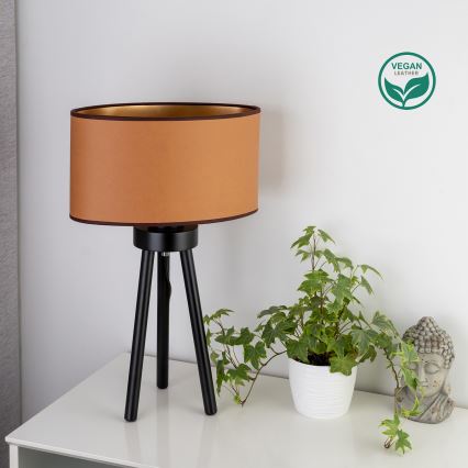 Duolla - Galda lampa OVAL VEGAN 1xE27/15W/230V d. 30 cm brūna