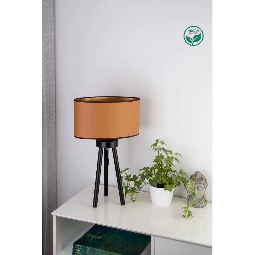 Duolla - Galda lampa OVAL VEGAN 1xE27/15W/230V d. 30 cm brūna