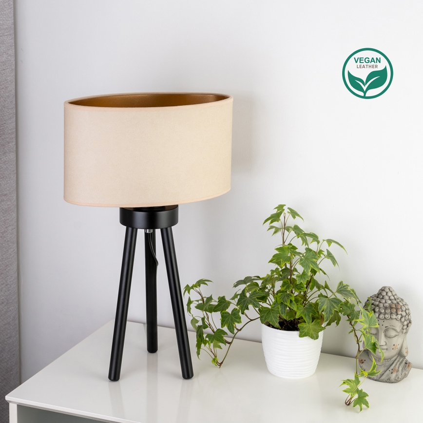 Duolla - Galda lampa OVAL VEGAN 1xE27/15W/230V d. 30 cm krēmkrāsa