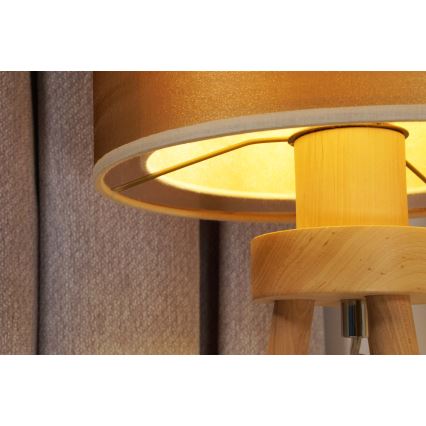 Duolla - Galda lampa WOOD BOHO 1xE27/15W/230V d. 25 cm varš/brūna/bēša
