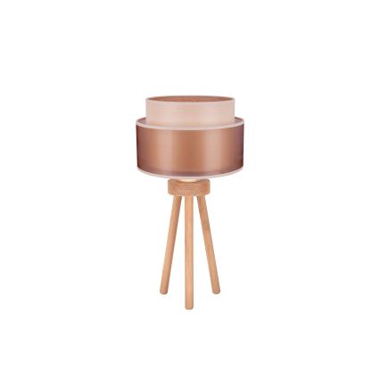 Duolla - Galda lampa WOOD BOHO 1xE27/15W/230V d. 25 cm varš/brūna/bēša