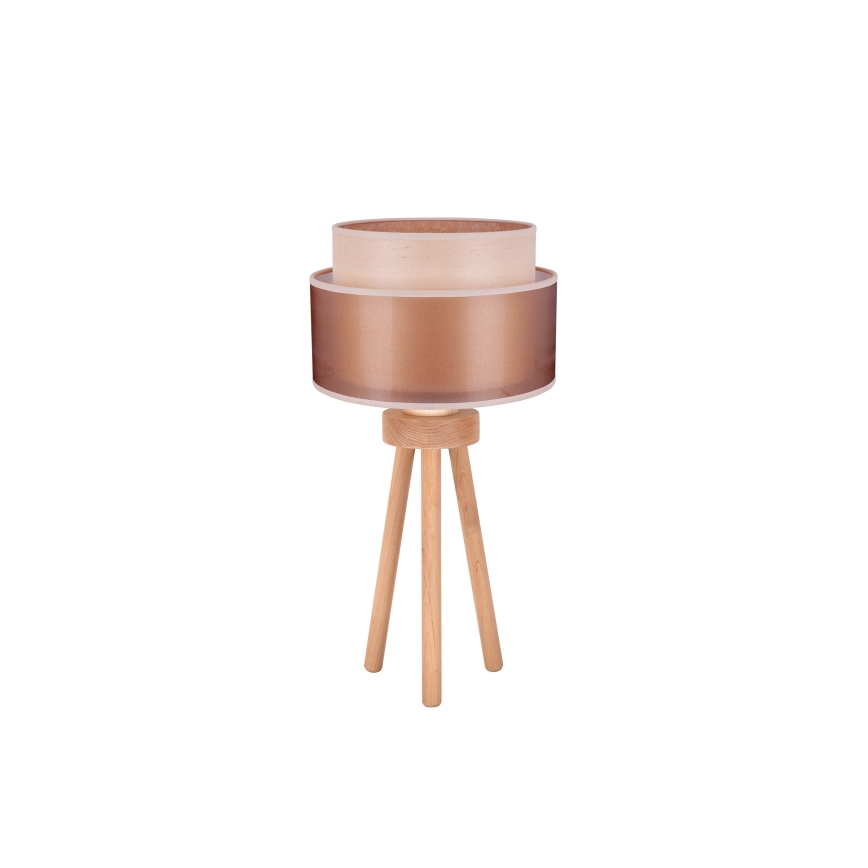 Duolla - Galda lampa WOOD BOHO 1xE27/15W/230V d. 25 cm varš/brūna/bēša