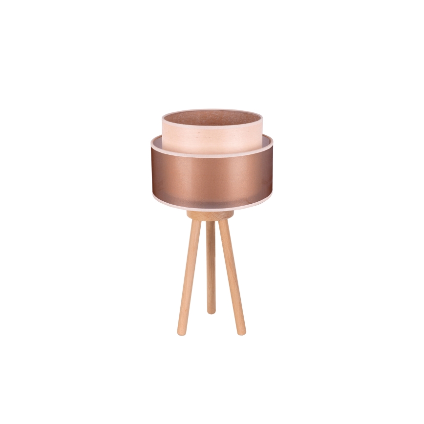 Duolla - Galda lampa WOOD BOHO 1xE27/15W/230V d. 25 cm varš/brūna/bēša