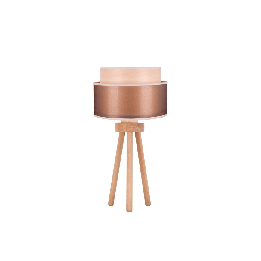 Duolla - Galda lampa WOOD BOHO 1xE27/15W/230V d. 25 cm varš/brūna/bēša