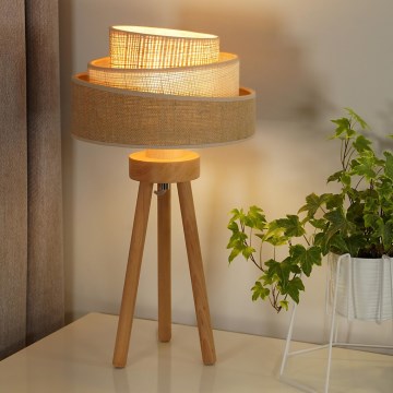 Duolla - Galda lampa YUTE TRIO 1xE27/15W/230V d. 25 cm brūna/pelēka/bēša