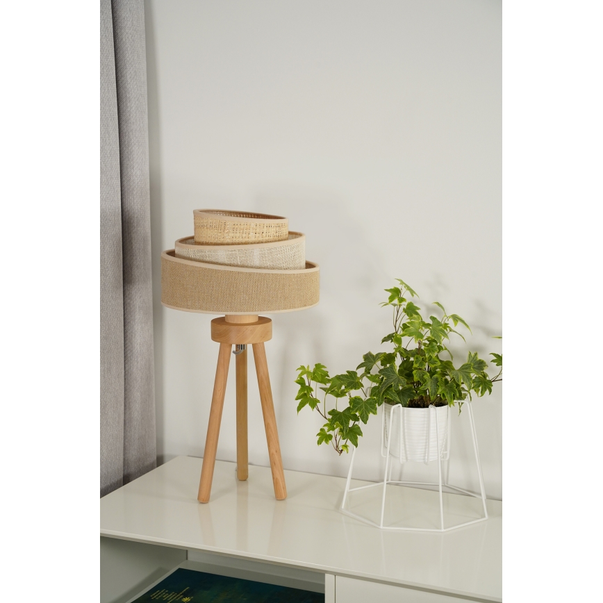 Duolla - Galda lampa YUTE TRIO 1xE27/15W/230V d. 25 cm brūna/pelēka/bēša