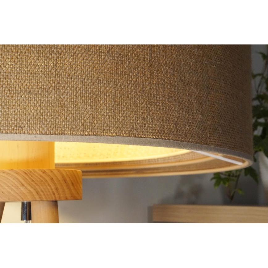 Duolla - Galda lampa YUTE TRIO 1xE27/15W/230V d. 25 cm brūna/pelēka/bēša