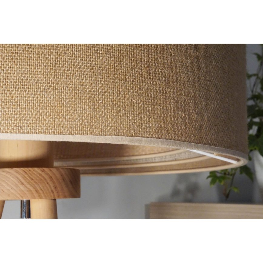 Duolla - Galda lampa YUTE TRIO 1xE27/15W/230V d. 25 cm brūna/pelēka/bēša