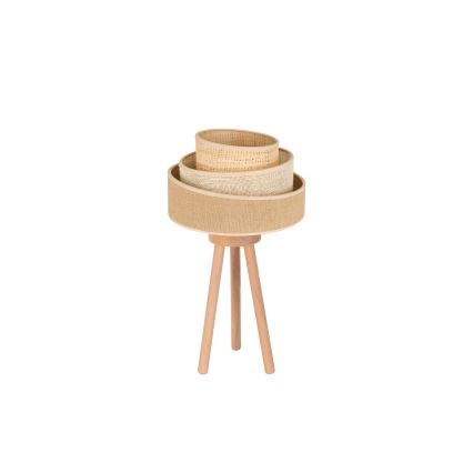 Duolla - Galda lampa YUTE TRIO 1xE27/15W/230V d. 25 cm brūna/pelēka/bēša